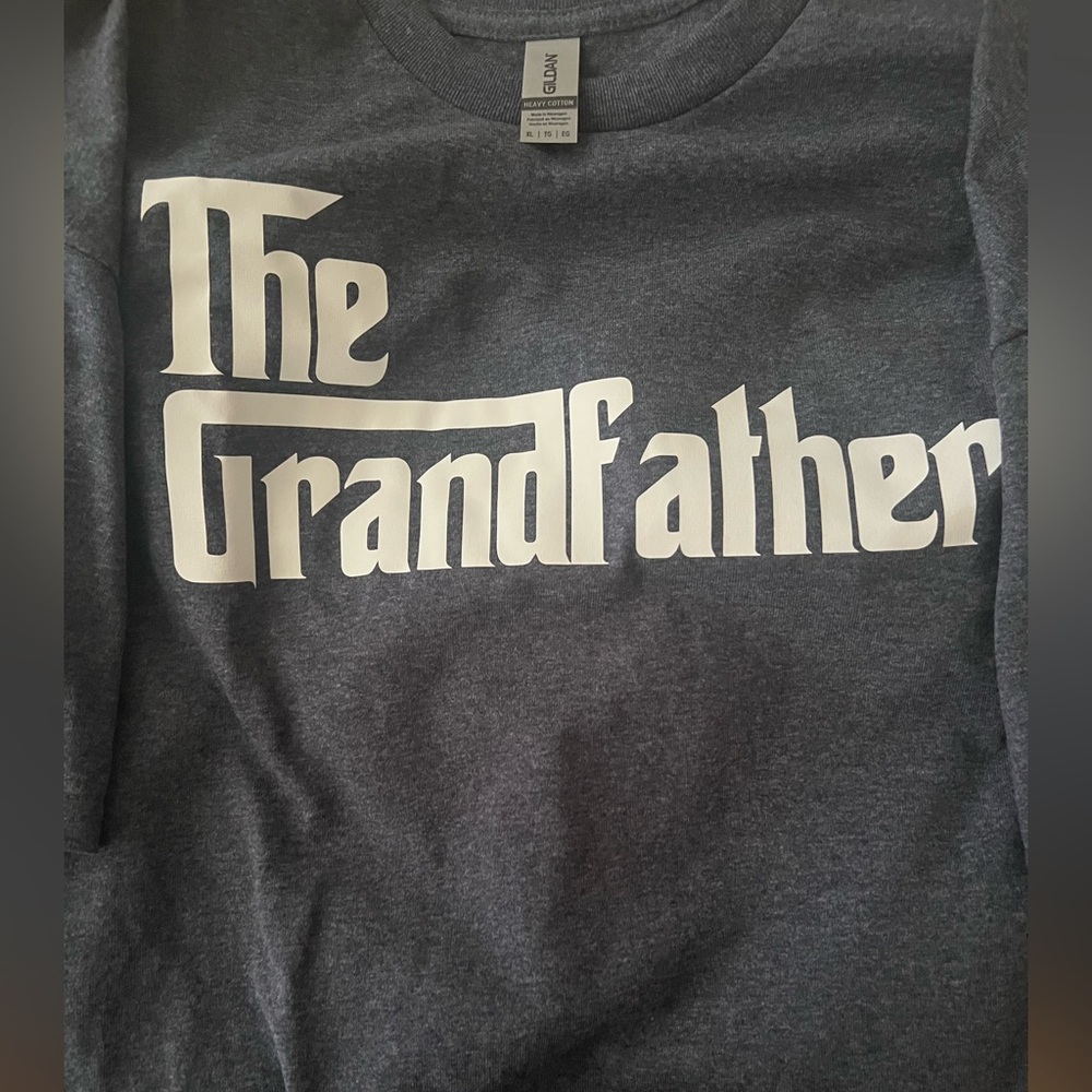 The Grandfather T shirt personalized with names on the sleeves